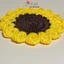 Lót ly hoa hướng dương bằng len sợi cotton, handmade thấm nước