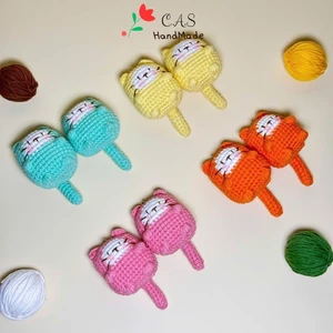 Móc khóa mèo xiêm amigurumi len cotton milk 125g quà tặng handmade, móc balo