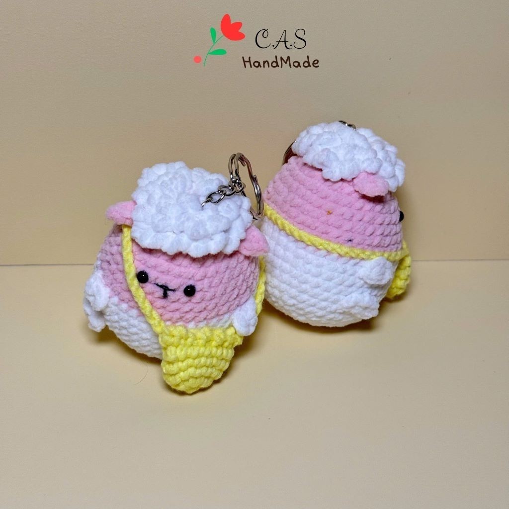 [Có sẵn] Móc khóa thú ú nu cute bằng len handmade, hình heo, capybara treo balo, quà tặng