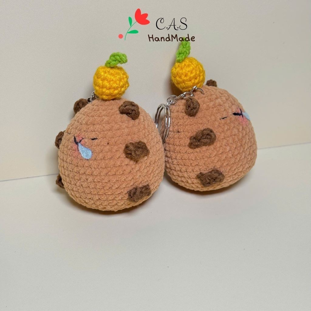 [Có sẵn] Móc khóa thú ú nu cute bằng len handmade, hình heo, capybara treo balo, quà tặng