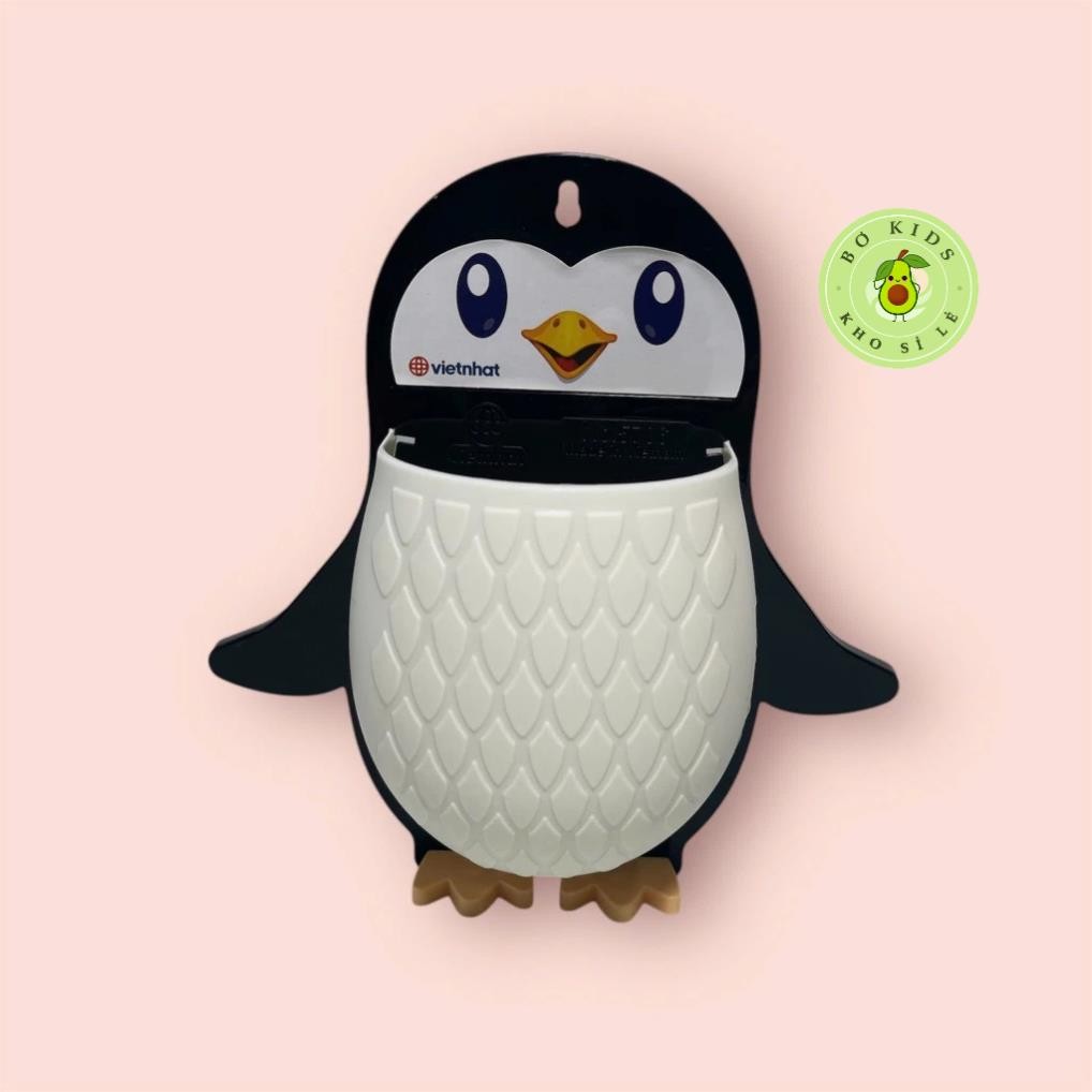 khay đựng đồ dán tường hình chim cánh cụt cute nhựa Việt Nhật (5706) khay để đồ nhà tắm cắm bàn chải VN AMIZIN