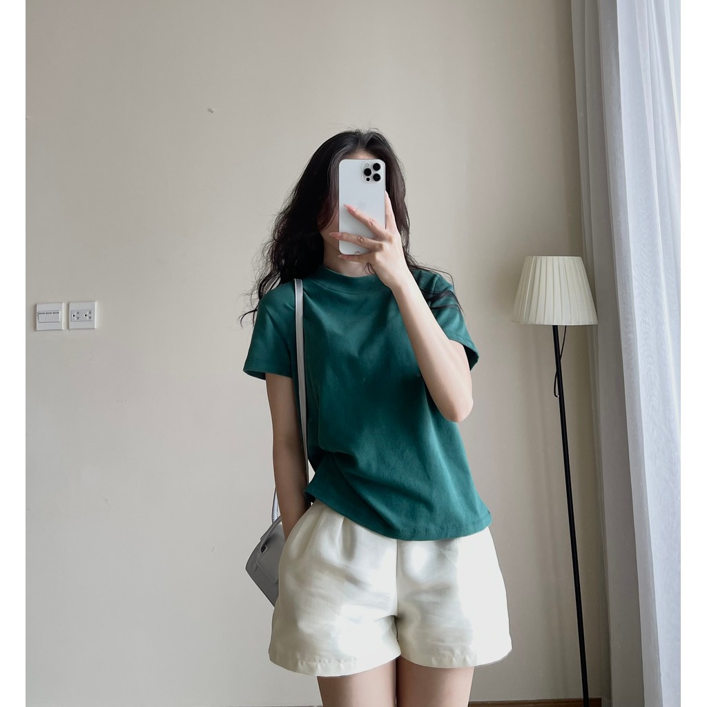 Áo Thun Babytee Cổ Tròn Basic, Áo Baby Tee Trơn Form Vừa, Áo Phông Chất Vải Cotton Mùa Hè Thoáng Mát Premium