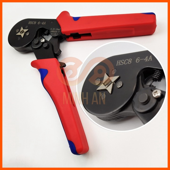 .Kìm bấm cos vuông HSC8 6-4A tự động điều chỉnh, đi kèm 1250 đầu cos cho nhiều loại cos ống tròn, pin ntt95