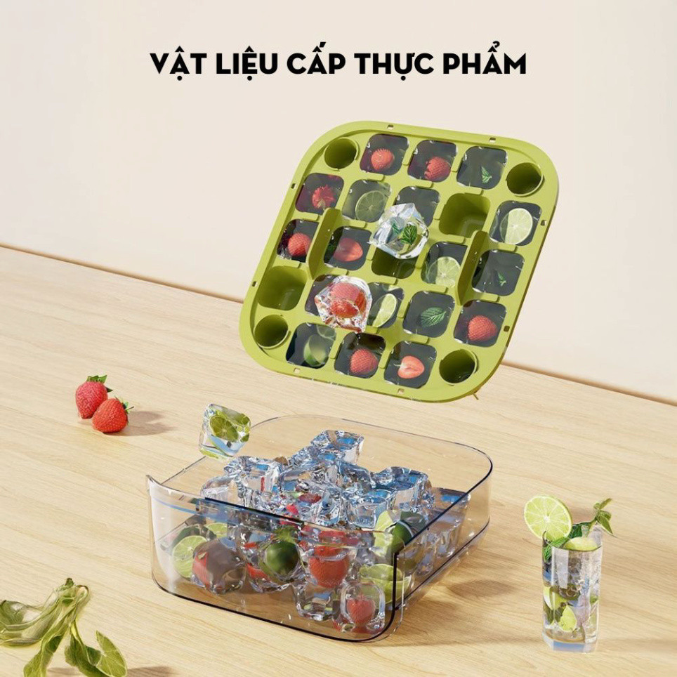 Khay Làm Đá Thông Minh 50 Viên Tự Động, Bộ Hộp Cao Cấp Kèm 2 Khuôn Đá Smart Home Tiện Ích ntt95