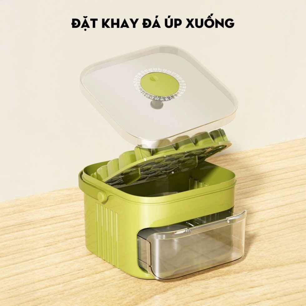 Khay Làm Đá Thông Minh 50 Viên Tự Động, Bộ Hộp Cao Cấp Kèm 2 Khuôn Đá Smart Home Tiện Ích ntt95