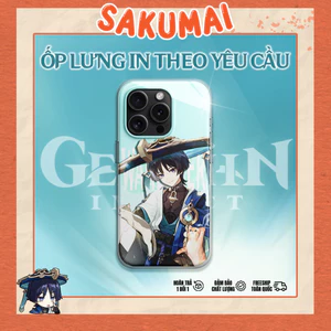 Ốp Anime, Ốp Lưng Genshin Impact Scara Cute Mặt Kính Cao Cấp, Bảo Vệ Camera iP X/XS/XR/11/12/13/14/15/16/Pro - SakuMai