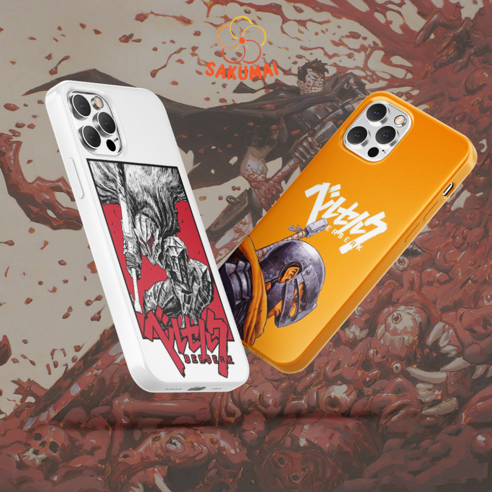 Ốp Lưng, Ốp Lưng Iphone Berserk Kính Cường Lực Cạnh Vuông, Chống Sốc, Bảo Vệ Camera 16promax/ 16pro/ 16plus/16 - SakuMai