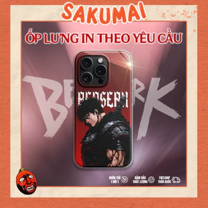 Ốp Lưng, Ốp Lưng Iphone Berserk Kính Cường Lực Cạnh Vuông, Chống Sốc, Bảo Vệ Camera 16promax/ 16pro/ 16plus/16 - SakuMai