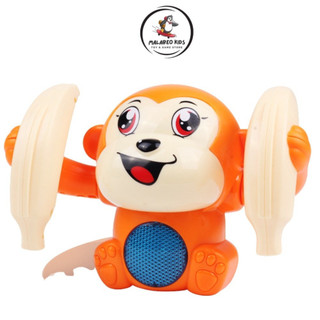 Đồ Chơi Con Khỉ Nhào Lộn Giải Trí Cho Trẻ Em – Khỉ Con Xoay 360 Độ Có Nhạc Và Đèn Đáng Yêu -POPITOYS