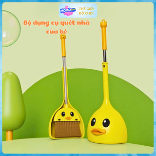 Bộ Đồ Chơi Chổi Quét Nhà Cho Bé Kèm Hót Rác Hình Vịt Vàng Dễ Tháo Lắp – Đồ Chơi Hốt Rác Mini Cho Trẻ Em -POPITOYS