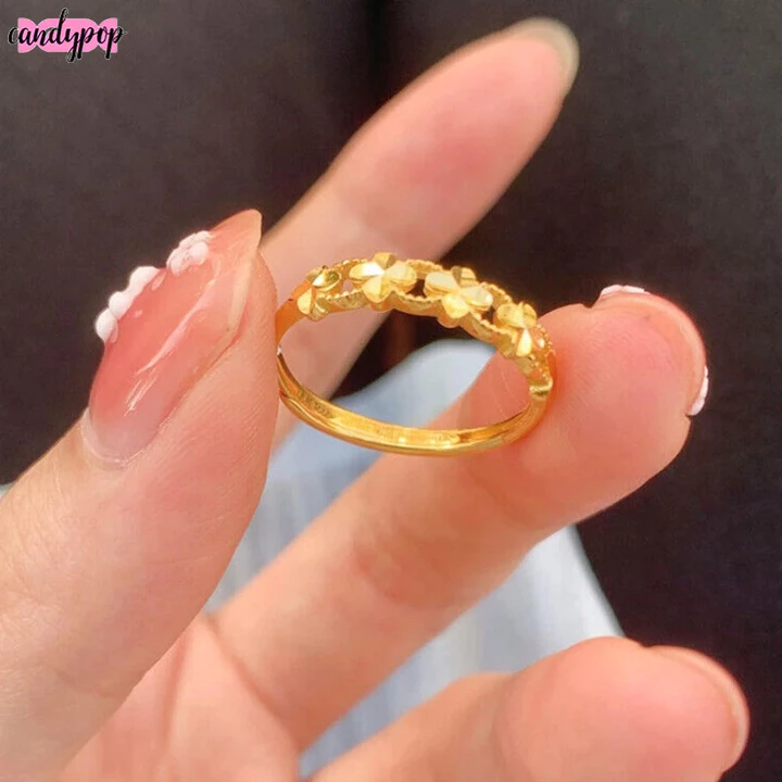 🍭Candy🍭Nhẫn cỏ bốn lá Nữ Phong cách mới Nhẫn cỏ ba lá Quà tặng cho bạn gái