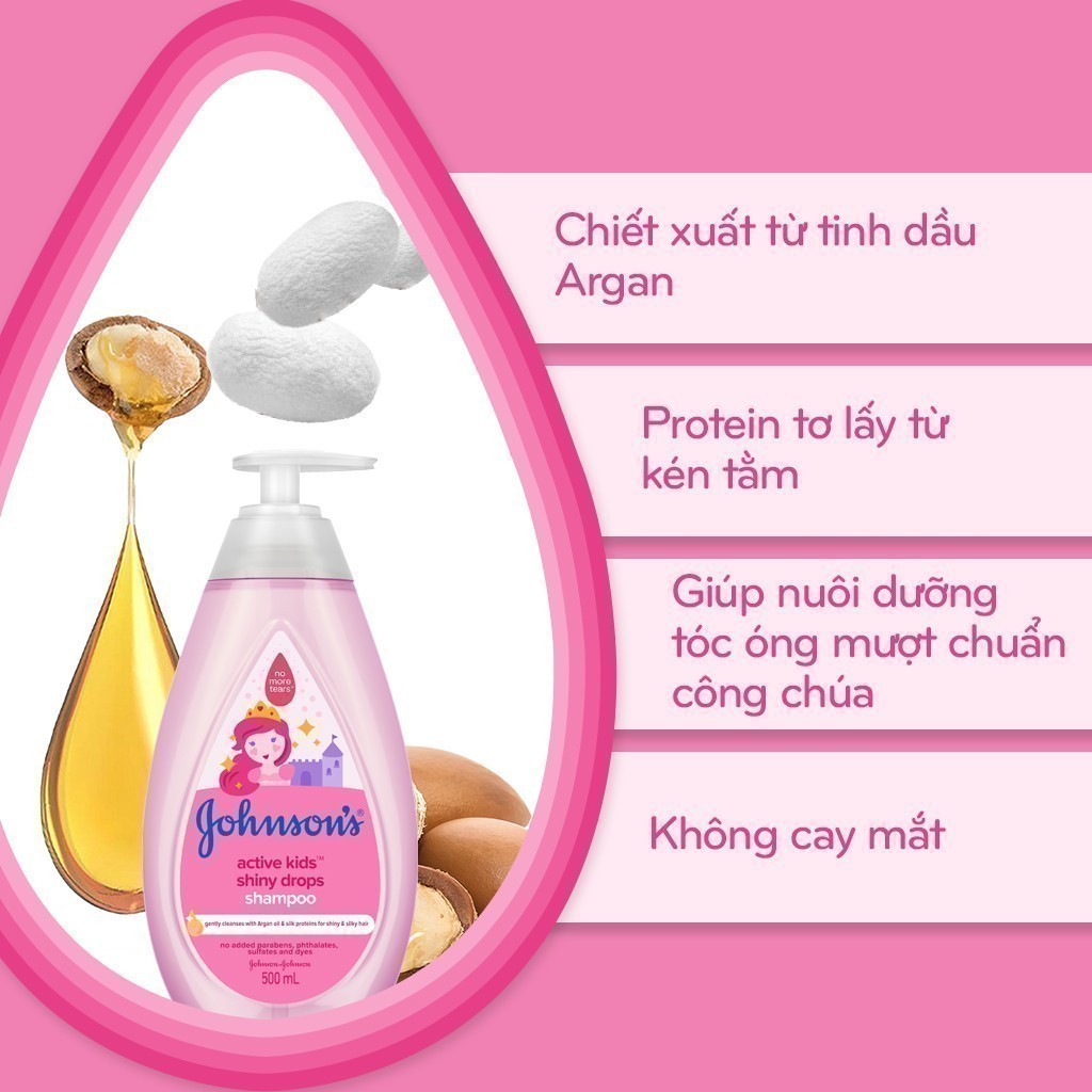 Ảnh Dầu gội óng mượt cho bé Johnson's Active Kids Shiny Drops Shampoo 500ml - Dung tích 500ml - 800ml - 100979999 3