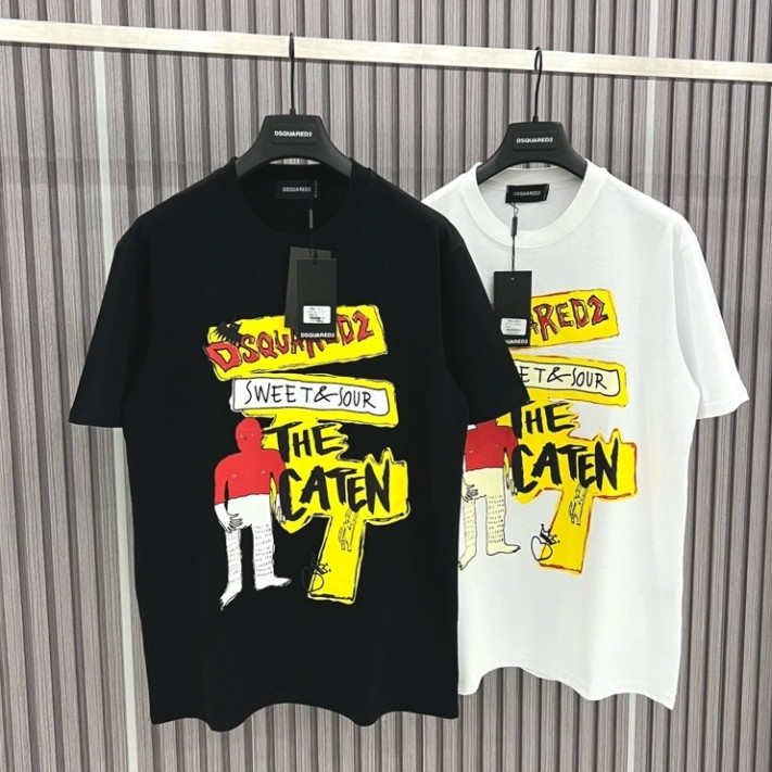Áo Thun DSQ The Caten Hình Người Sweet & Sour , Áo Phông Cộc Tay Dáng Form Unisex Dễ Mặc New 2025