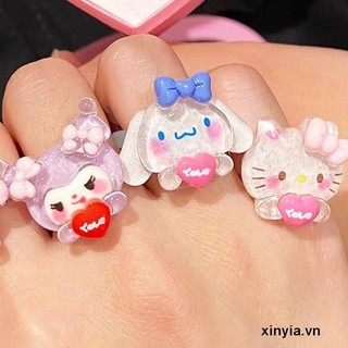 🌺xinyia🌺SANRIO Nhẫn Hình Chú Chó Cinnamon Dễ Thương Có Thể Điều Chỉnh Kulomi Cho Nữ