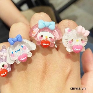 🌺xinyia🌺SANRIO Nhẫn Hình Chú Chó Cinnamon Dễ Thương Có Thể Điều Chỉnh Kulomi Cho Nữ
