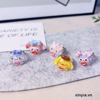 🌺xinyia🌺SANRIO Nhẫn Hình Chú Chó Cinnamon Dễ Thương Có Thể Điều Chỉnh Kulomi Cho Nữ