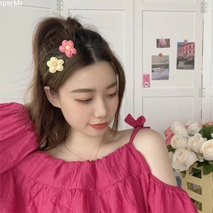 ✨xinyia✨ Kẹp Tóc Mái Hình Hoa Màu Dopamine Kẹo Ngọt Ba Chiều Dễ Thương Cho Bé Gái