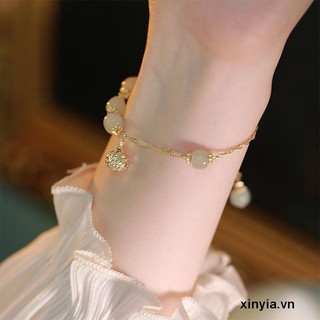 🌺xinyia🌺Vòng Tay Chuông Đá Ngọc Bích Nhân Tạo Hetian Làm Quà Tặng Cho Bạn Gái