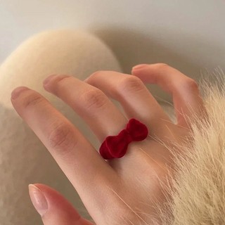 🌺xinyia🌺Hộp Đựng Nhẫn Hình Nơ Đỏ Dâu Tây Đáng Yêu Kiểu Hàn Quốc