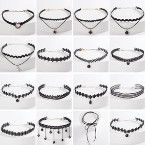 🌺xinyia🌺Vòng Cổ Choker Bằng Da Phối Nhung Phong Cách Gothic Cổ Điển Cho Nữ