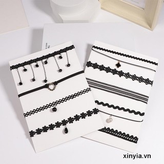 🌺xinyia🌺Vòng Cổ Choker Bằng Da Phối Nhung Phong Cách Gothic Cổ Điển Cho Nữ