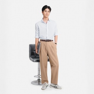 3PhầnTư - Áo Sơ Mi Nam Trơn Dáng Regular Tay Dài Vải Knit Co Giãn Ít Nhăn, Thoáng Khí, Nhanh Khô - TSTM24002