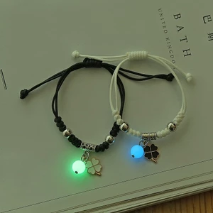 🌺xinyia🌺Vòng tay 925 lắc tay đơn, combo 2 combo 3 vòng đen, trắng, xanh đính đá dạ quang