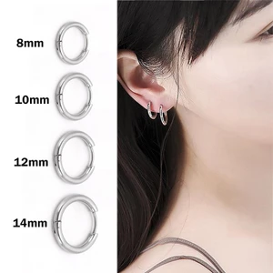 🌺xinyia🌺Bông tai dáng tròn thiết kế đơn giản hợp thời trang phong cách Hàn Quốc cho nữ (1 pcs)