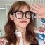 🌺xinyia🌺Mắt kính chữ V nam nữ kính mắt gọng nhỏ thời trang nhiều màu thời trang Hàn Quốc trẻ trung cho nam và nữ