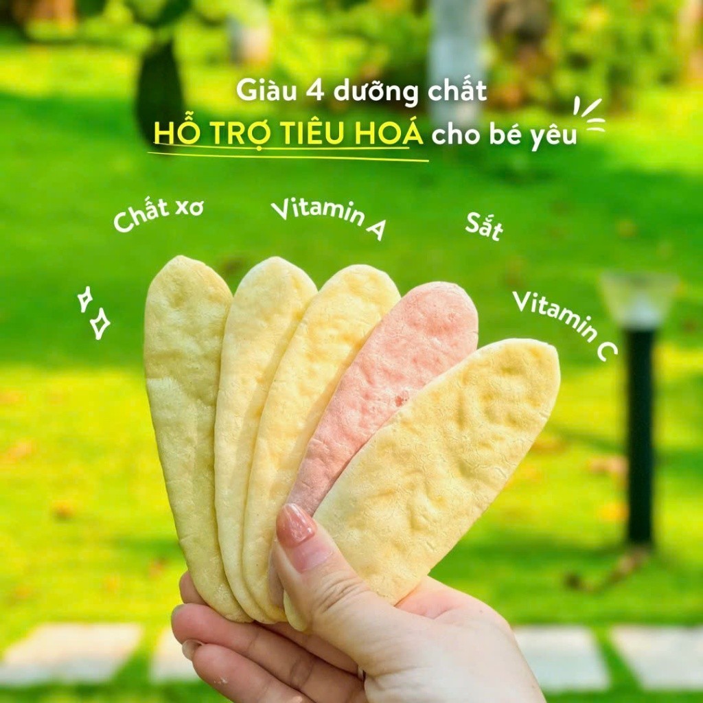 Ảnh Bánh ăn dặm gạo dẹt rau củ Mămmy giúp bé tập nhau bổ sung dinh dưỡng, hỗ trợ tiêu hóa cho bé 7 tháng 4
