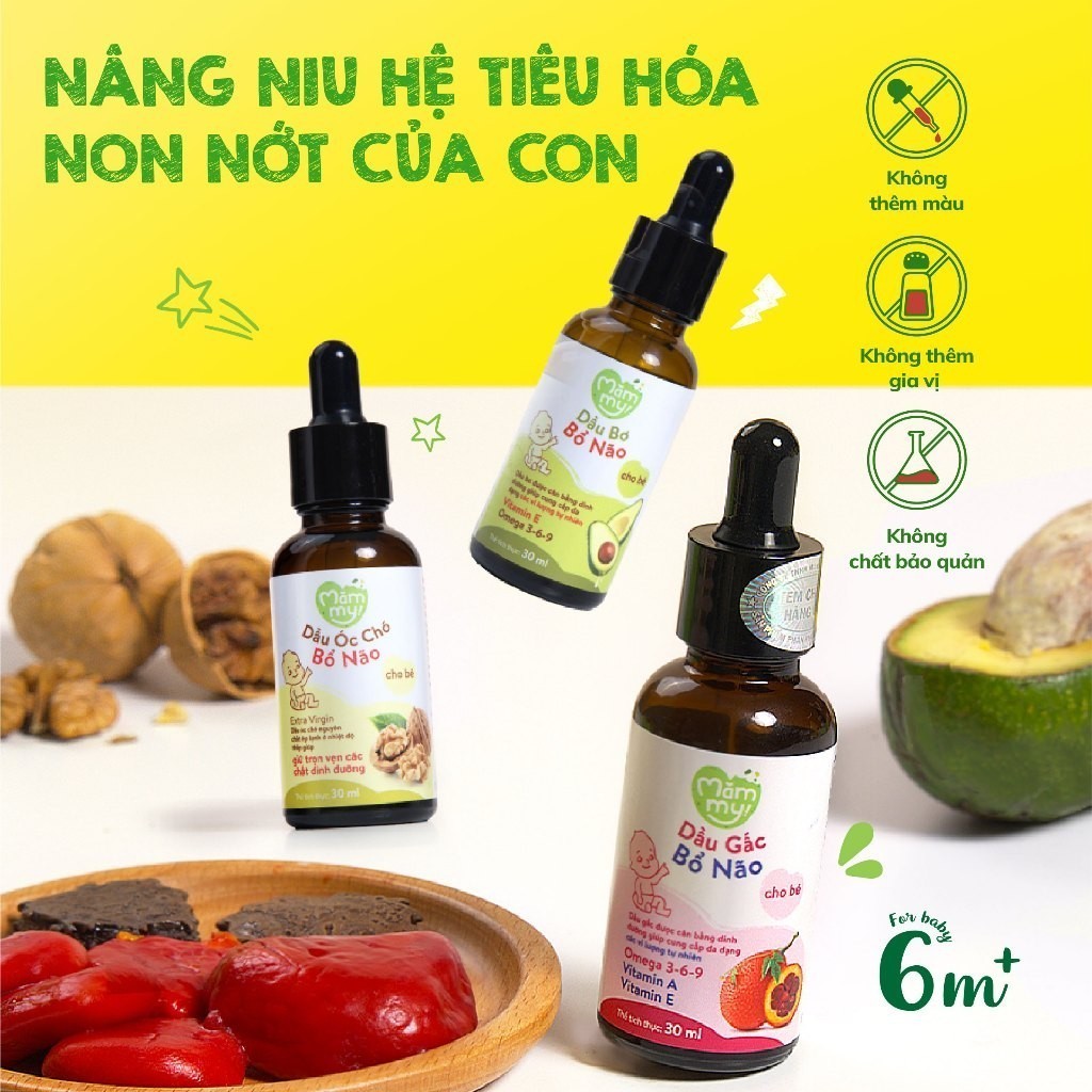 Ảnh Combo 3 dầu ăn dặm bổ não 30ml Mămmy bổ sung DHA và Omega 3 giúp bé phát triển trí não, thông minh 2