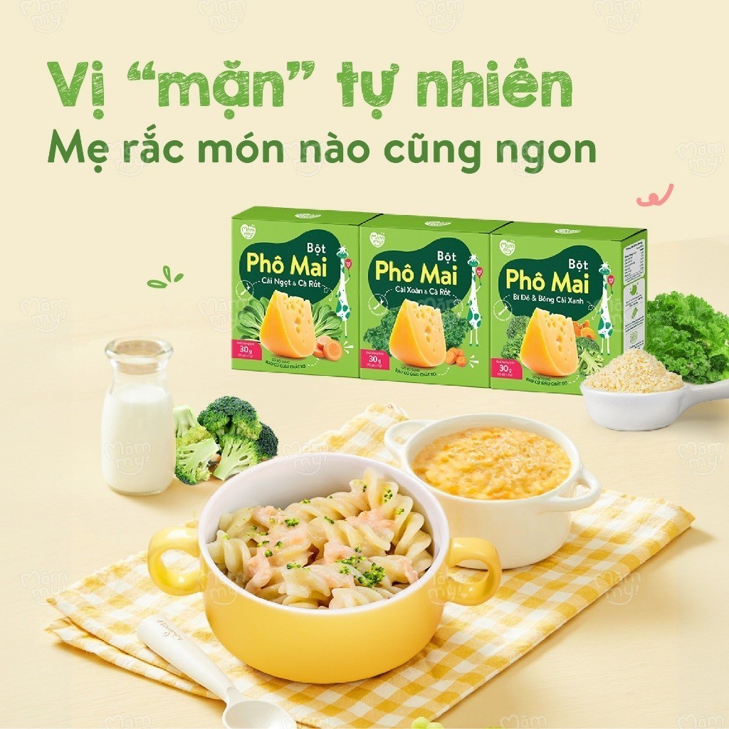 Ảnh Phô mai rau củ Mămmy dạng bột kết hợp với rau củ tự nhiên bổ sung canxi và chất xơ cho bé 6 tháng 3