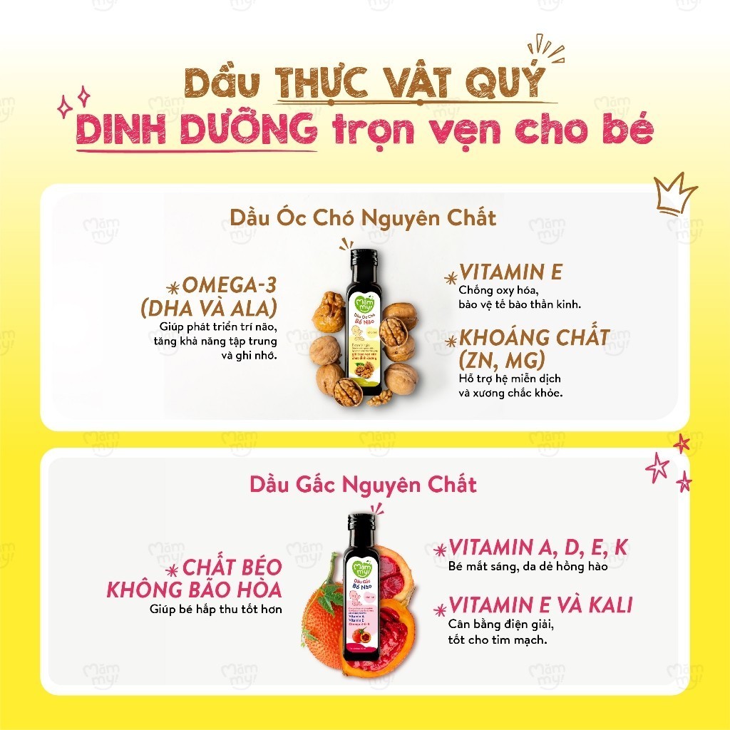 Ảnh Combo 2 dầu ăn dặm Mămmy bổ sung DHA, Omega 3-6-9, Vitamin A, E cho bé 6th giúp hỗ trợ phát triển não bộ, chai 100ml 4