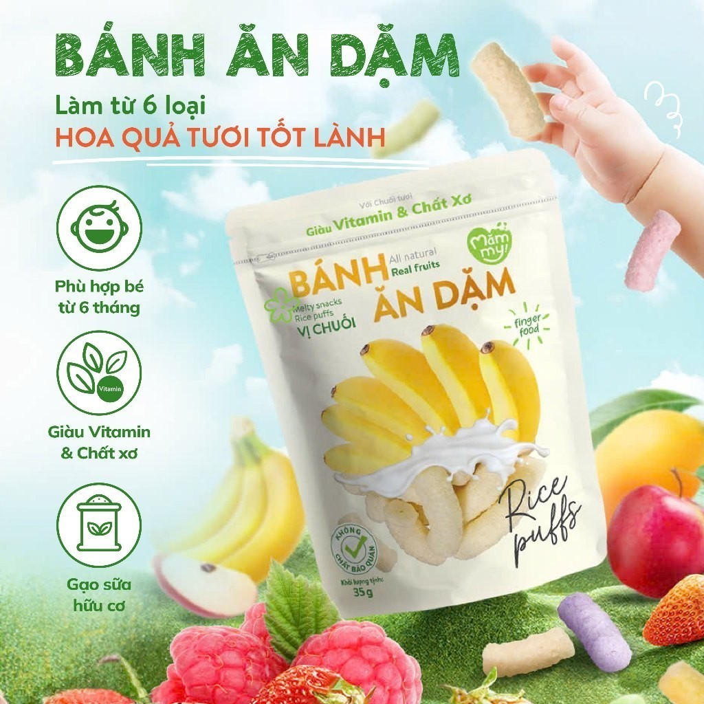 Ảnh Bánh ăn dặm Mămmy vị trái cây giàu vitamin và chất xơ thiết kế chống hóc, dạng que ngắn cho bé từ 6 tháng 2