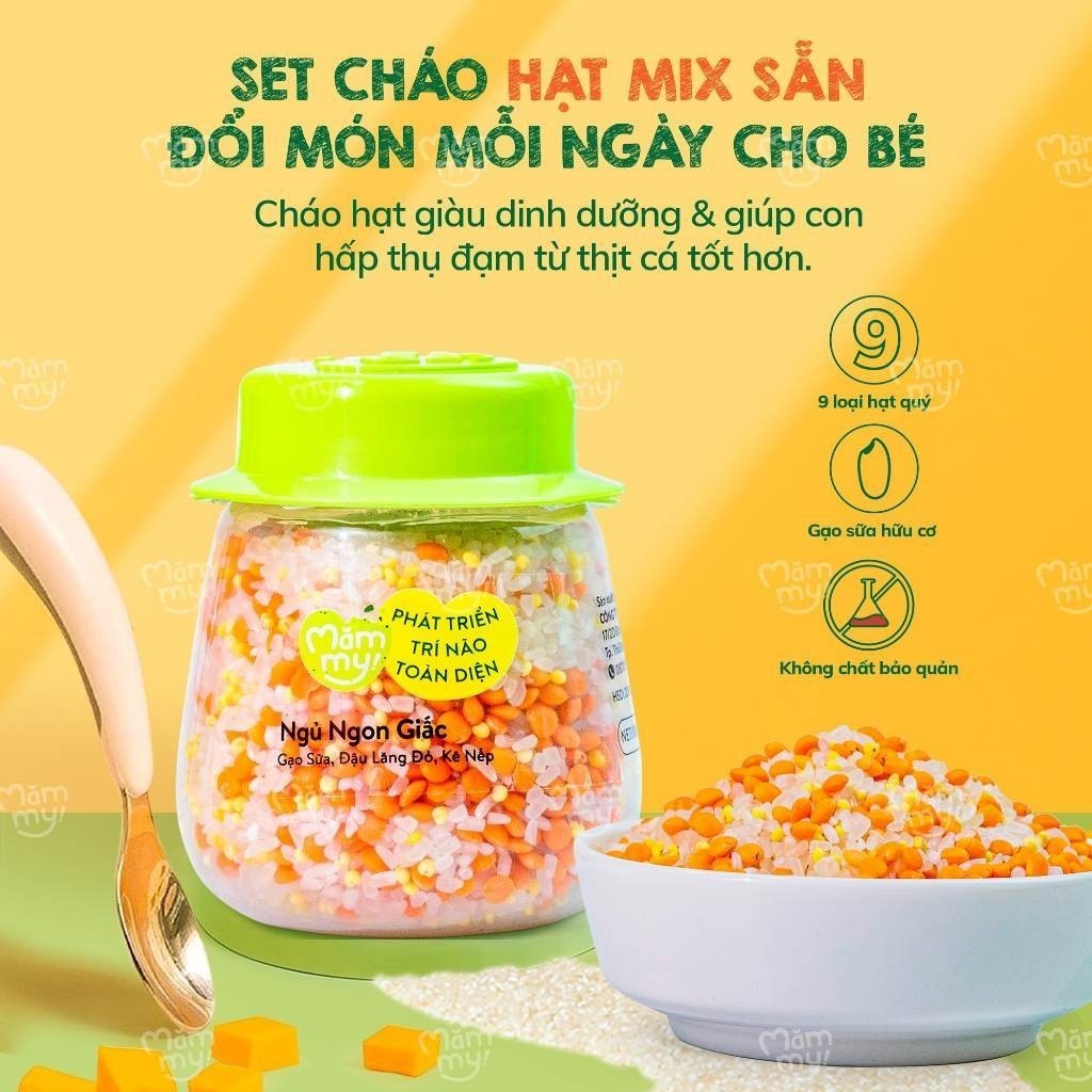 Ảnh Combo 9 hũ hạt mix sẵn Mămmy nấu cháo bổ sung dinh dưỡng cho bé ăn dặm trên 6 tháng 4