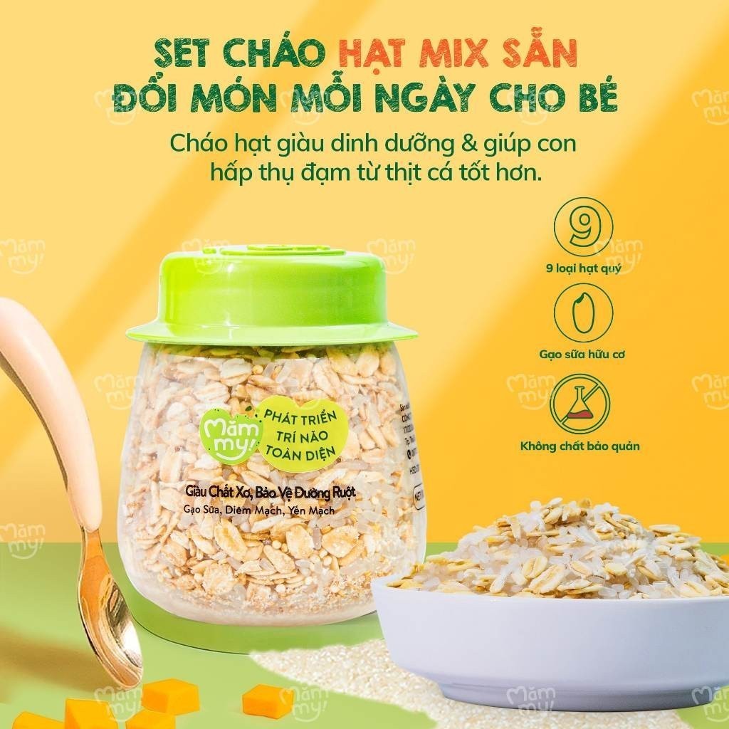 Ảnh Combo 9 hũ hạt mix sẵn Mămmy nấu cháo bổ sung dinh dưỡng cho bé ăn dặm trên 6 tháng 3