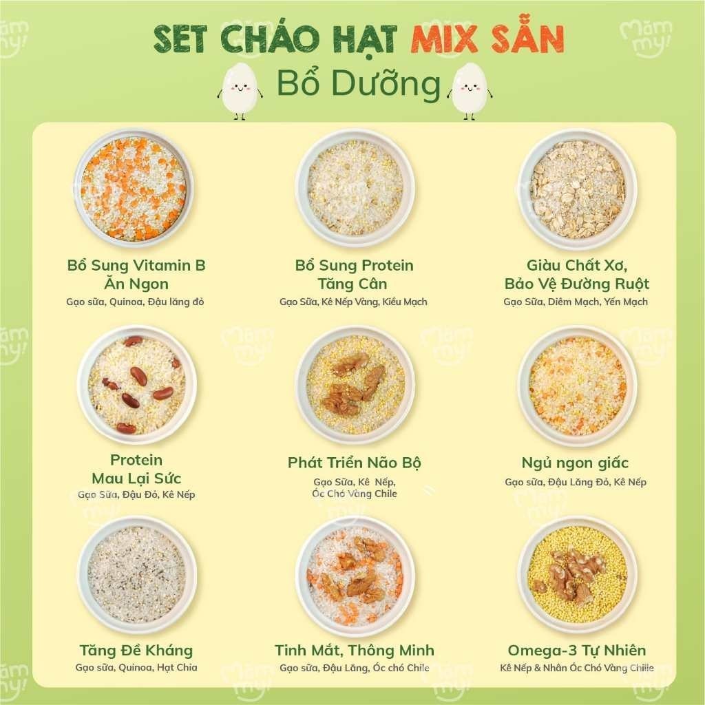 Ảnh Combo 9 hũ hạt mix sẵn Mămmy nấu cháo bổ sung dinh dưỡng cho bé ăn dặm trên 6 tháng 2