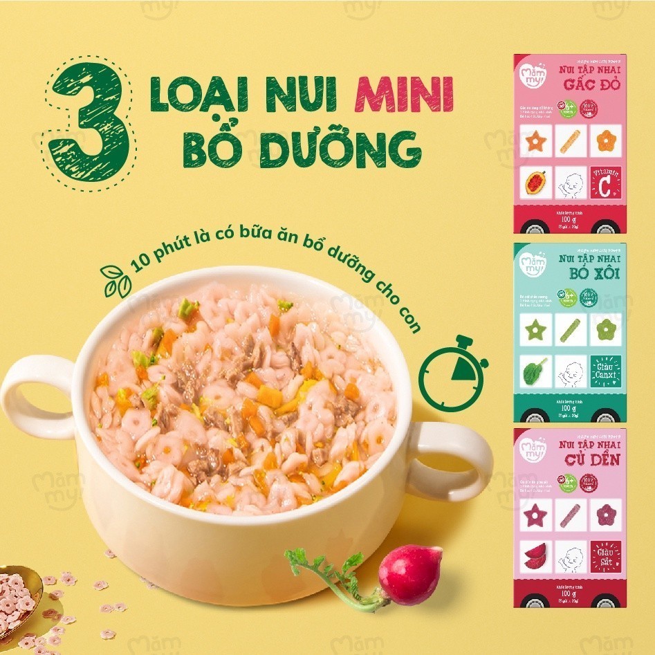 Ảnh Nui mini rau củ Mămmy cho bé mới ăn dặm tập nhai trên 6 tháng, 100g 2