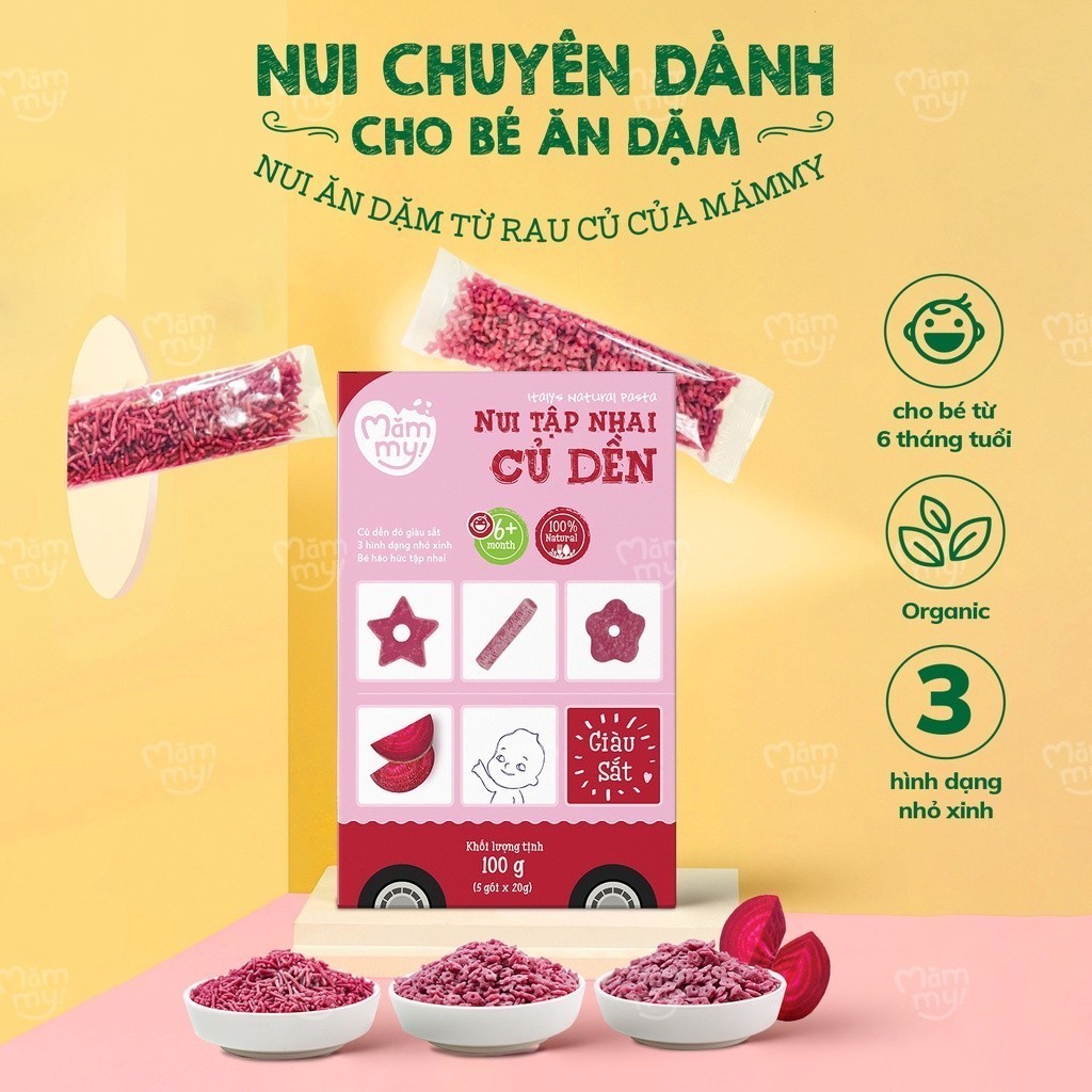 Ảnh Nui mini rau củ Mămmy cho bé mới ăn dặm tập nhai trên 6 tháng, 100g 4
