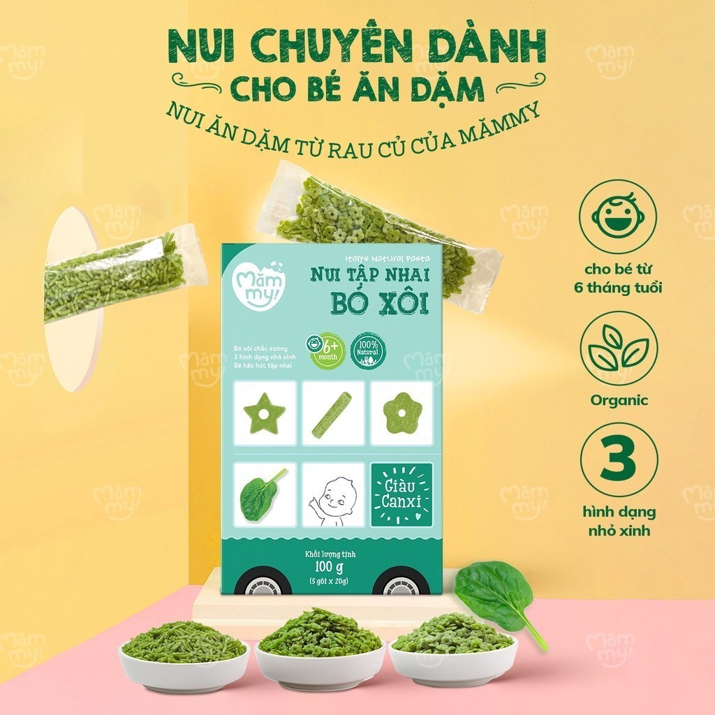 Ảnh Nui mini rau củ Mămmy cho bé mới ăn dặm tập nhai trên 6 tháng, 100g 3