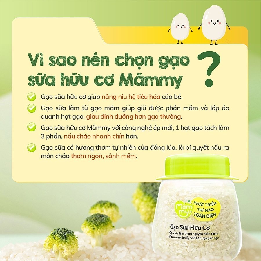 Ảnh Combo 3 hũ gạo sữa hữu cơ Mămmy nấu cháo cho bé ăn dặm, hũ 140gr 4