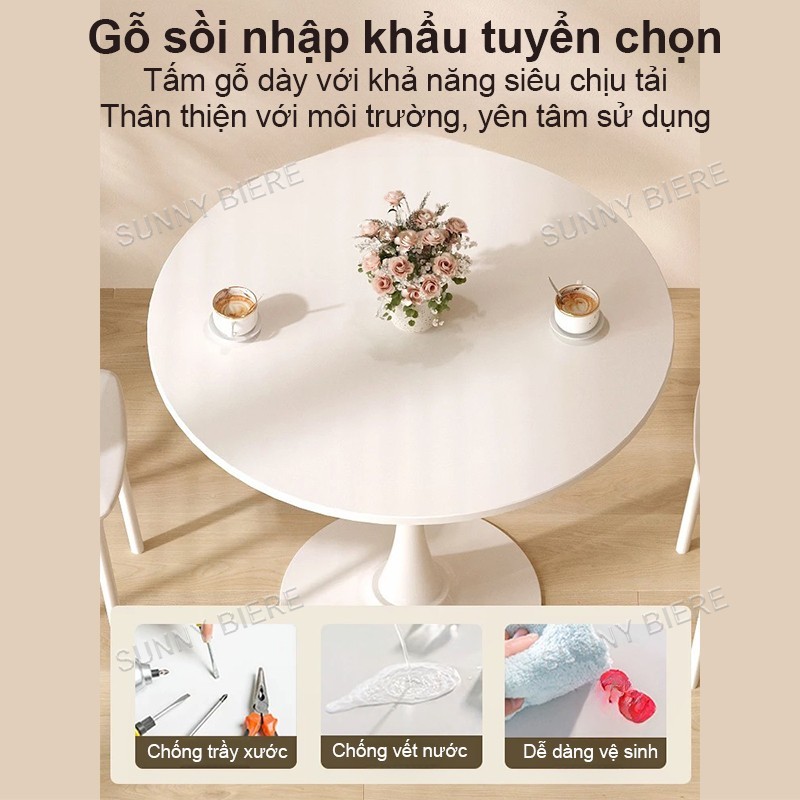 SUNNY Bàn tròn Tulip phong cách Bắc Âu hiện đại trang trí nhà cửa tối giản chất lượng cao