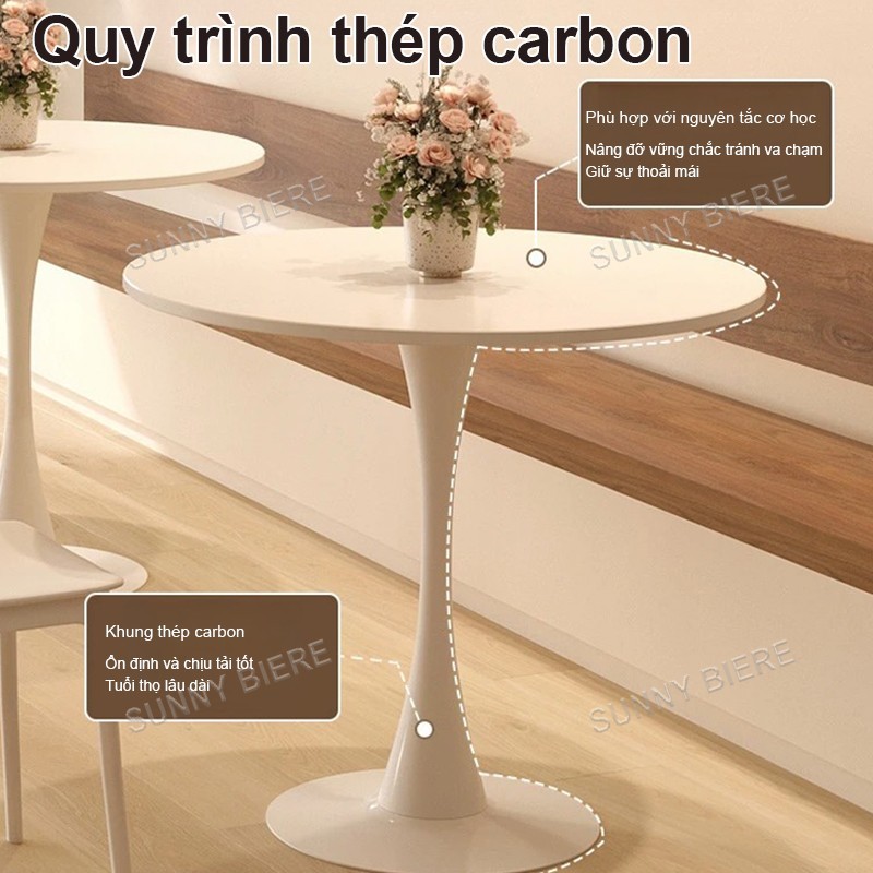 SUNNY Bàn tròn Tulip phong cách Bắc Âu hiện đại trang trí nhà cửa tối giản chất lượng cao