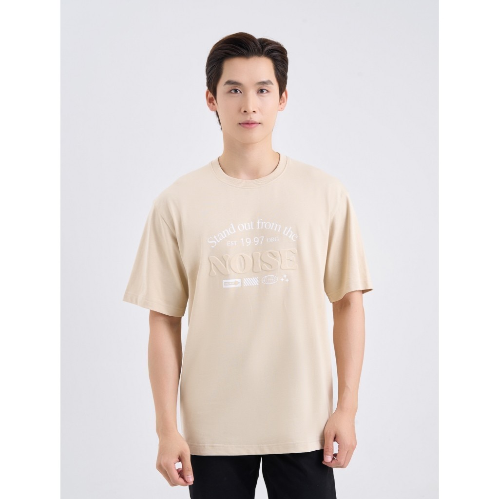 Áo phông nam basic cotton 100% mềm mại CANIFA có hình in nổi 8TS25C002