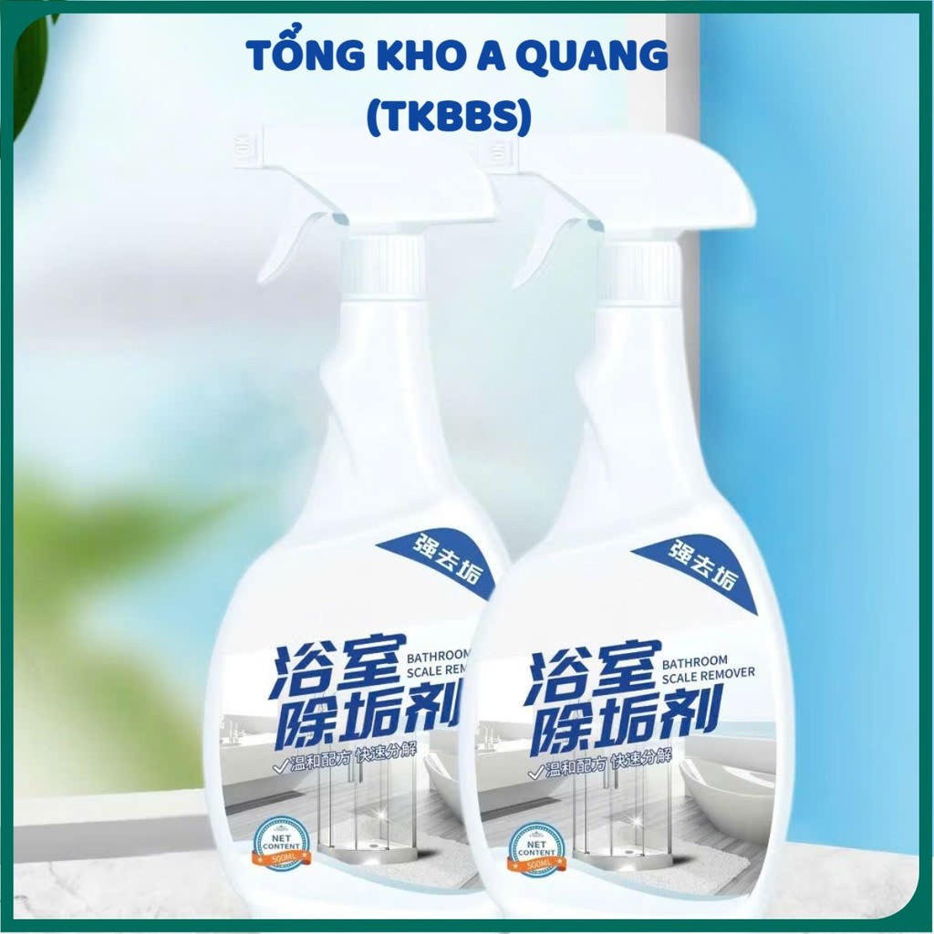 Nước Tẩy Rửa Cặn Canxi Inox Hiệu Quả,Bình Xịt Dung Dịch Vệ Sinh Bồn Rửa - CHAI TẨY RỬA NHÀ TẮM FANSEN 500ML