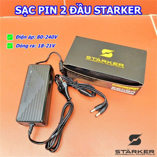 Sạc nhanh Adapter 3A Starker Đức, sạc 2 Pin cùng lúc cho các loại máy móc pin , có quạt tản nhiệt