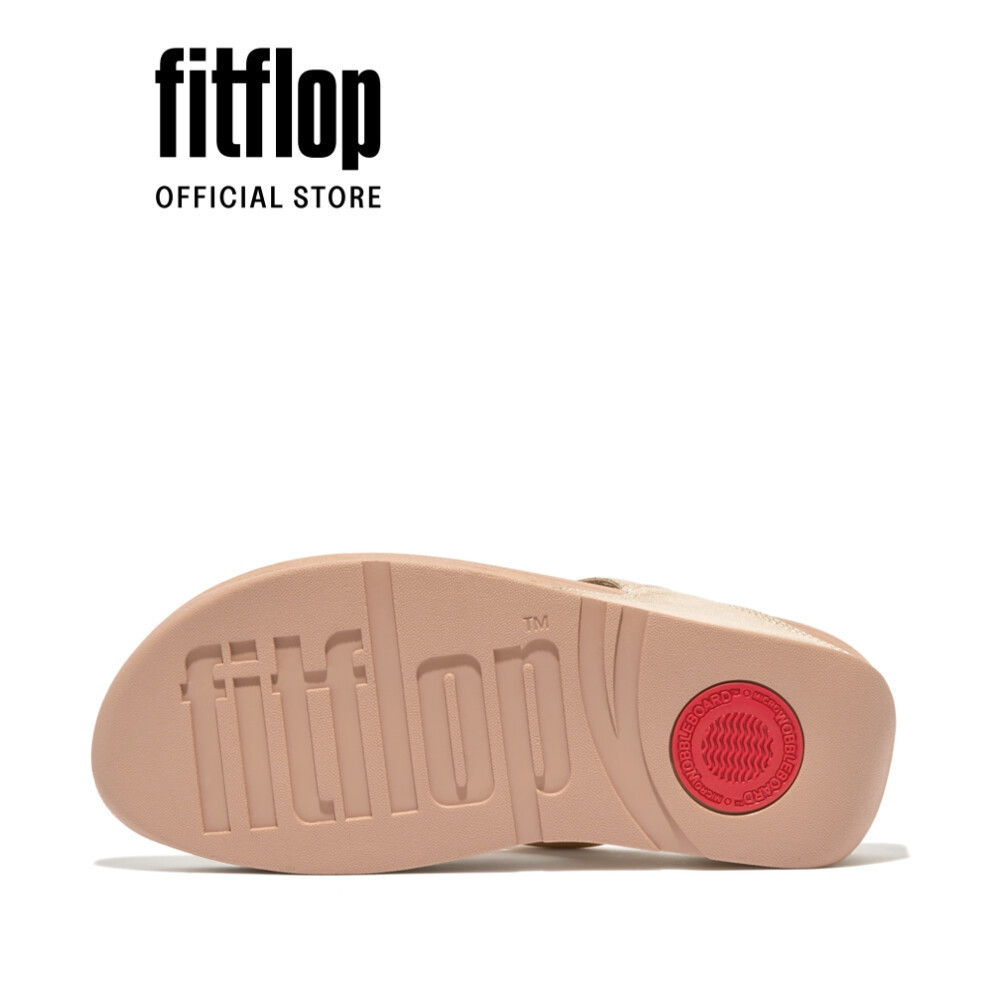 Dép Xỏ Ngón Nữ FitFlop LULU Leather Toepost - Platino - FOT - I88-675