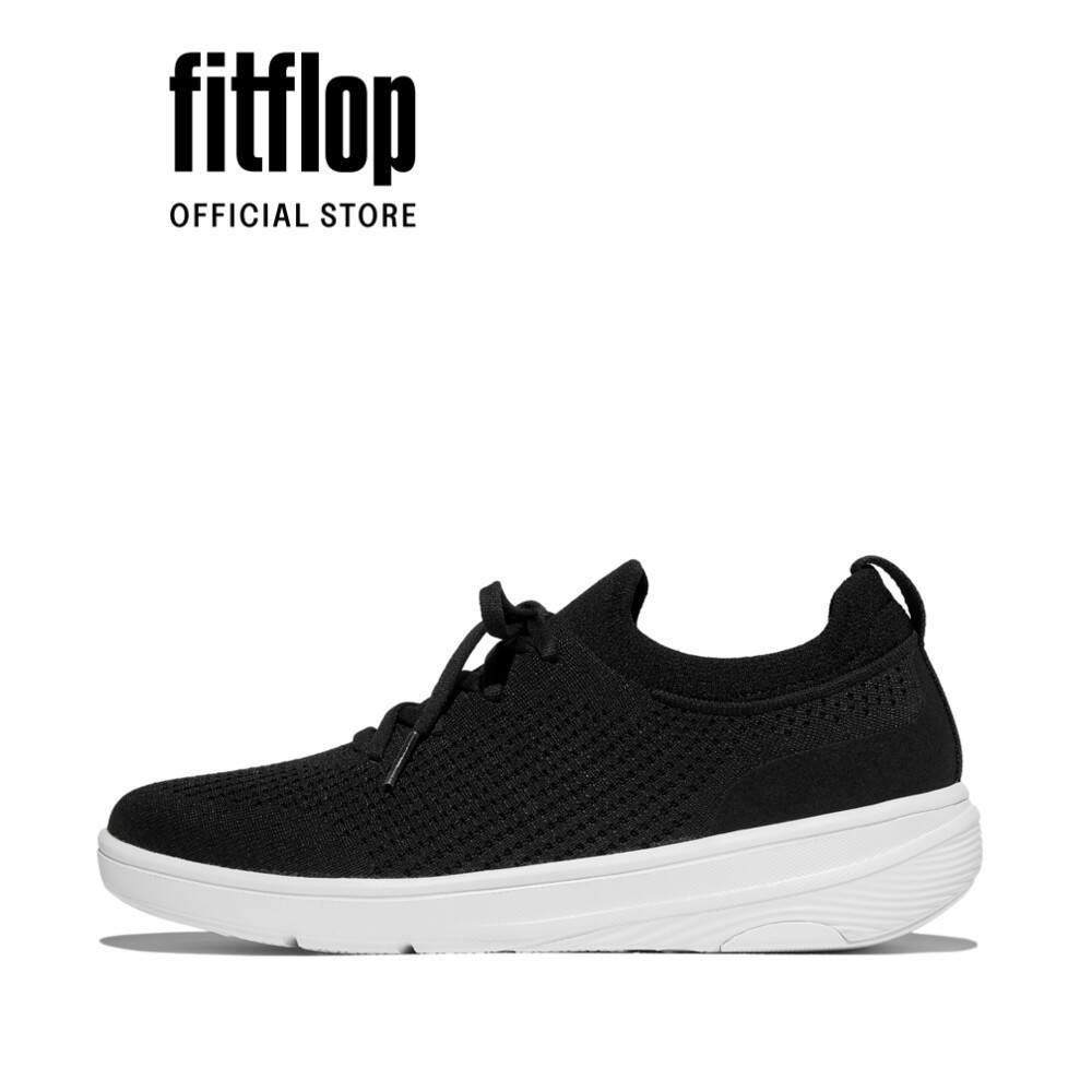 Giày Thể Thao Nữ FitFlop Dệt SUPER-Q Có Dây - Black - FOT - JH9-001