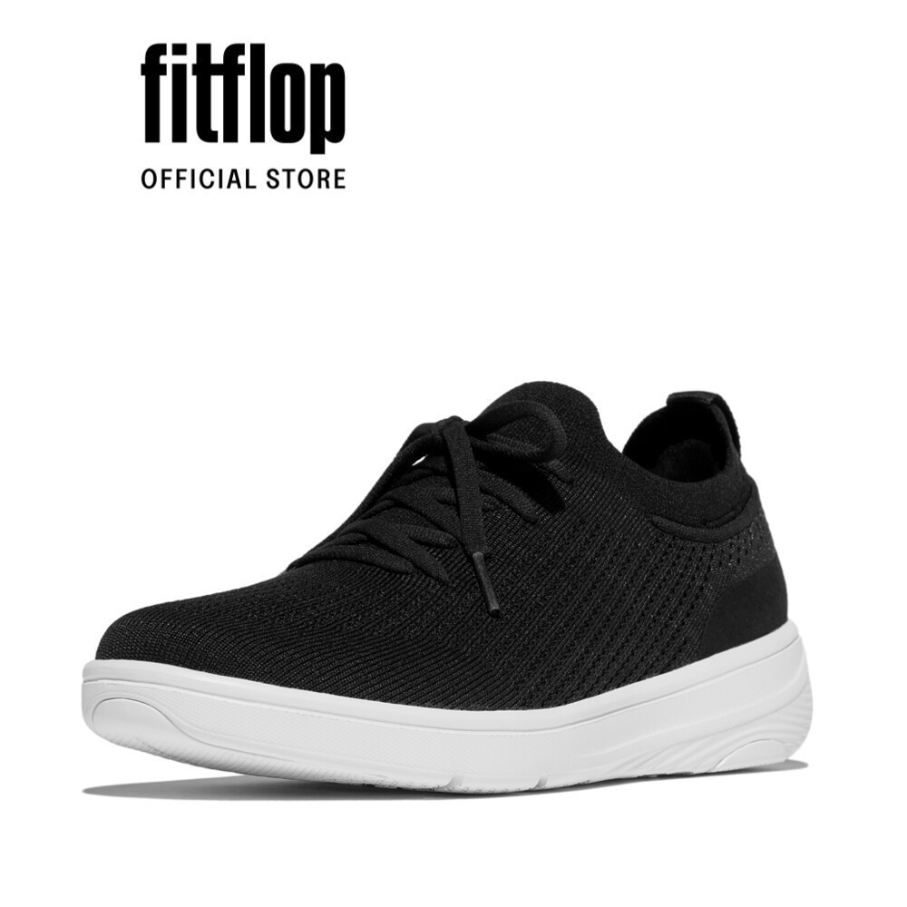 Giày Thể Thao Nữ FitFlop Dệt SUPER-Q Có Dây - Black - FOT - JH9-001