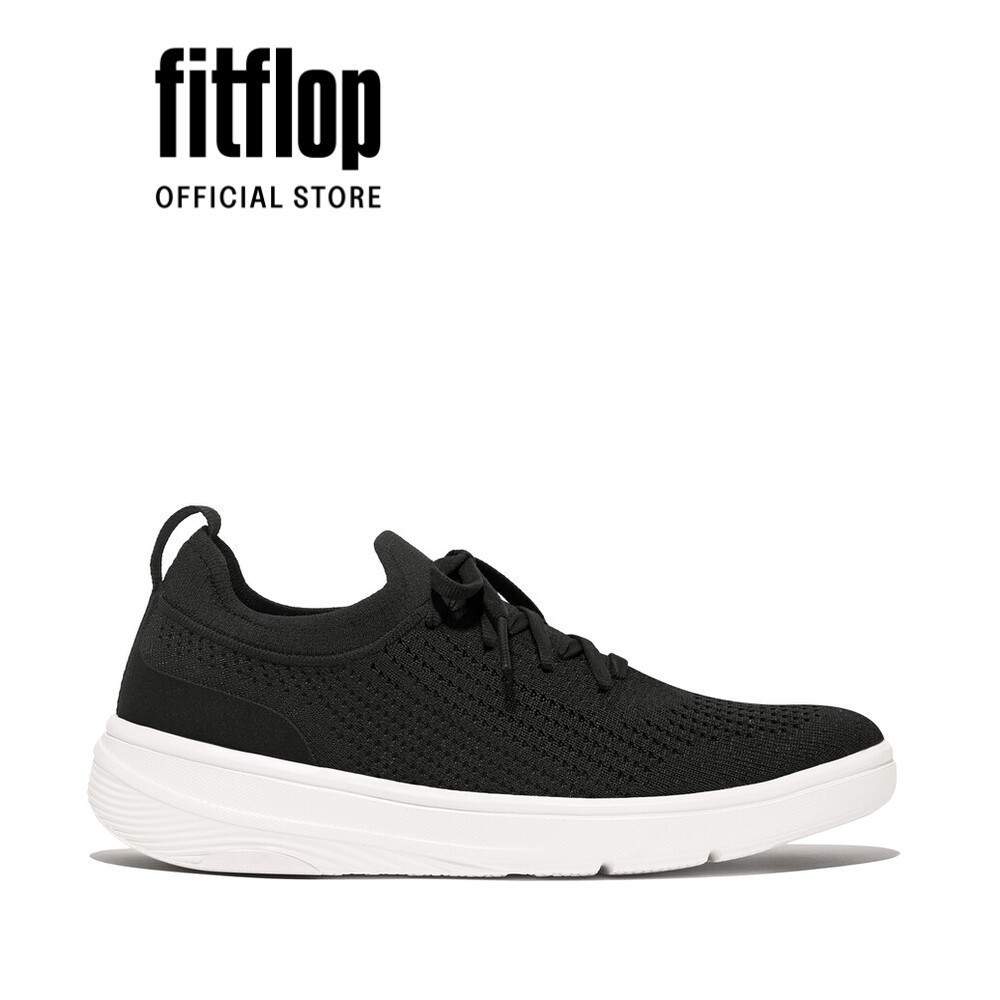Giày Thể Thao Nữ FitFlop Dệt SUPER-Q Có Dây - Black - FOT - JH9-001